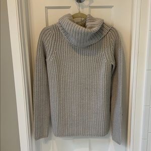 Banana Republic Gray Ribbed Cowl Neck Sweater